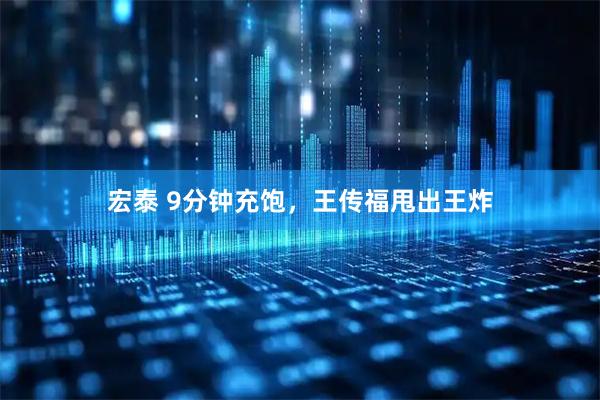 宏泰 9分钟充饱，王传福甩出王炸