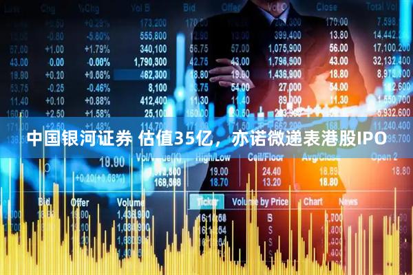 中国银河证券 估值35亿，亦诺微递表港股IPO