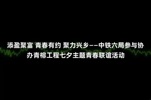 添盈聚富 青春有约 聚力兴乡——中铁六局参与协办青榕工程七夕主题青春联谊活动